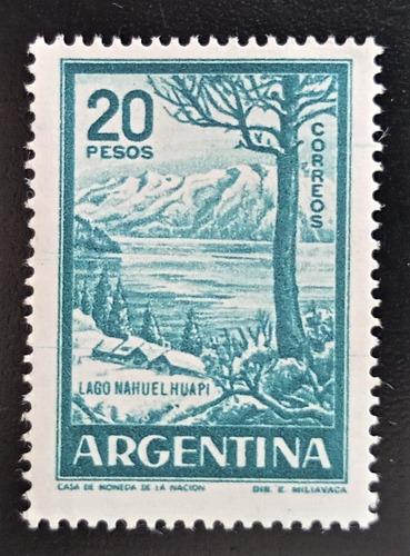 Argentina, Gj 1145 N Huapi 20p Mate Importado 60 Mint L17261