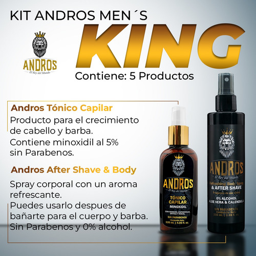 Kit Andros King For Men + Minoxidil