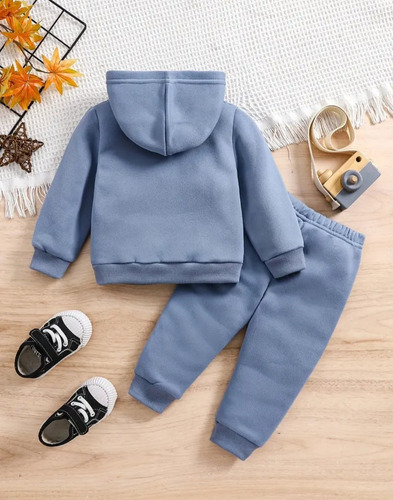 Conjunto Dos Piezas Pantalón, Sudadera Invierno Azul Azul Acero 2-3 Años