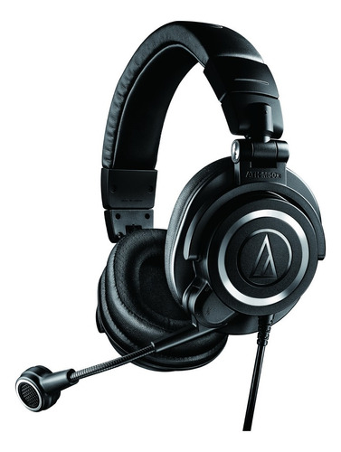 Set de transmisión Audio Technica ATH-M50x Sts con micrófono, color negro