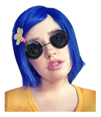 Óculos Coraline Com Botão Para Cosplay Wenam