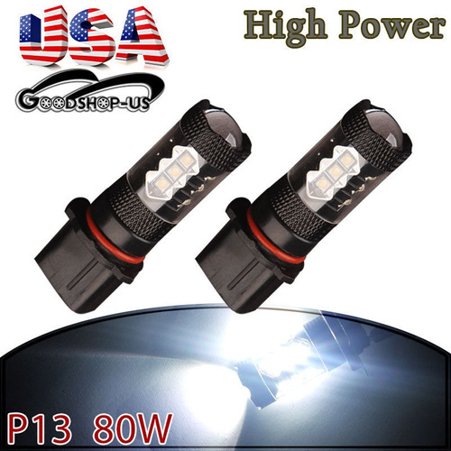 2 X Cool P13w Blanco Alta Potencia 80w Led De Marcha Diurna 