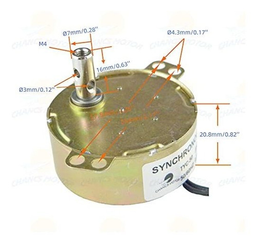 Tyc Motor Sincrono Dc Cw Ccw Electrico Ventilador