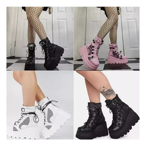 / Martin Botas Góticas De Mujer Con Plataforma Demonia 23a