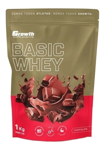 Whey Protein Growth Basic Whey (1kg) - Growth Supplements Sabor Chocolate
