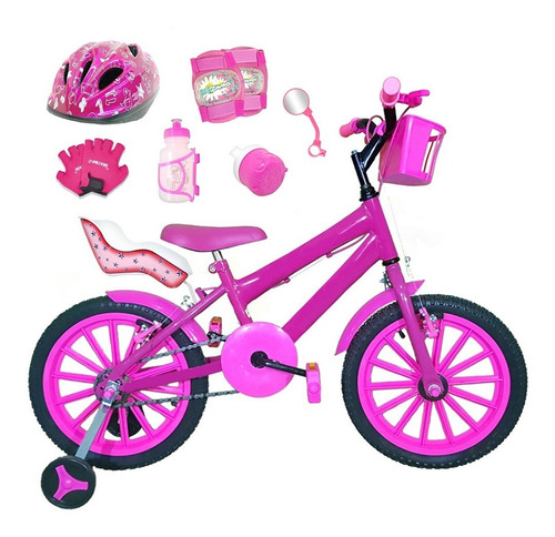 Imagem 1 de 1 de Bicicleta Aro 16 Pink Kit Pink Cadeirinha Completa Bfc0f