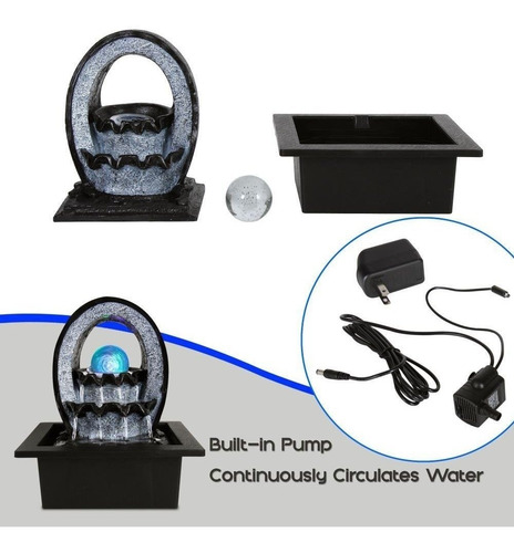 Serenelife Electric Fuente De Agua Decoración W/iluminaci