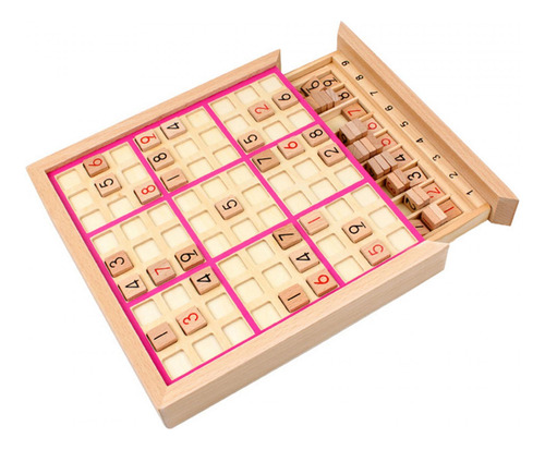 Juego De Mesa Sudoku De Madera, Juguete De Aprendizaje, Rosa