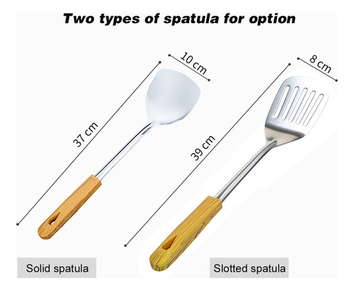 Espátula De Cocina De Acero Inoxidable Con Mango De Madera