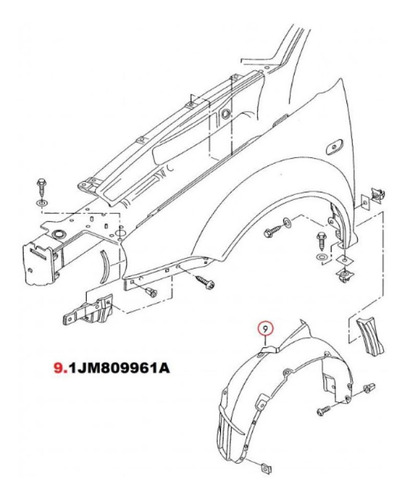 Pasarueda Bora Delantero Izquierdo Original Volkswagen®