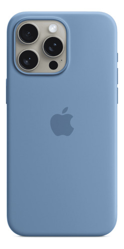 Case Silicone Magsafe Capa Iphone 15 Pro Max Azul Inverno