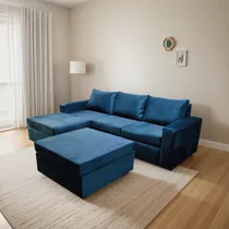 Comprar Sillon Esquinero 250 X 180 + Puff Bochum Simil Cuero