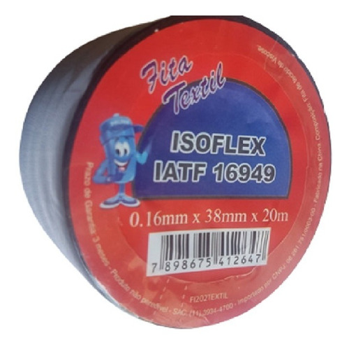 Fita Isolante S/cola Tecido Chicote Isoflex 16949 38mm X 20m