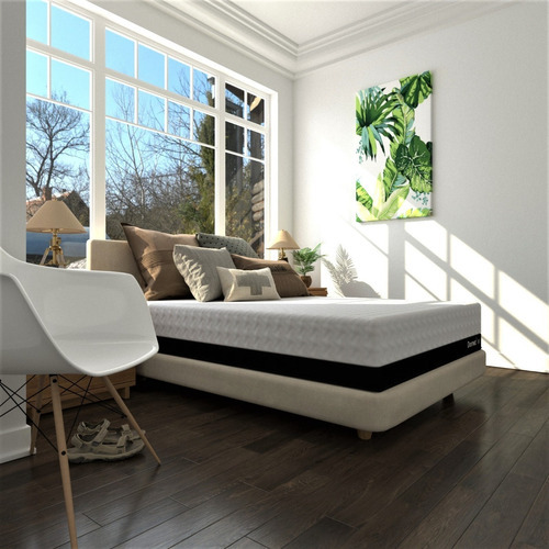 Colchón King Size Memory Foam Kobi Platinum Antibacterial Color Blanco