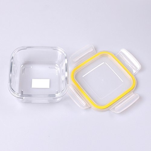 Contenedor Cuadrado De Vidrio Con Tapa Cuadrado 380 Ml Komax Color Transparente