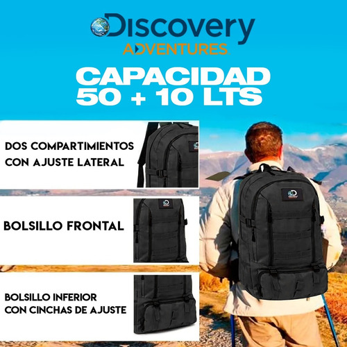 Imagen 6 de 10 de Mochila Discovery Adventure 50 + 10 Lts