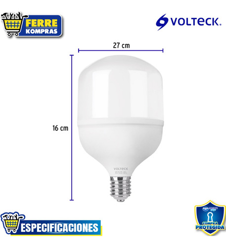 Lámpara De Ata Potencia 60 W E39, Luz De Día, Volteck 48078