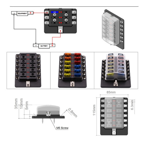 Kits De Portafusibles De Bloque De Terminales Para Pc Con Ca