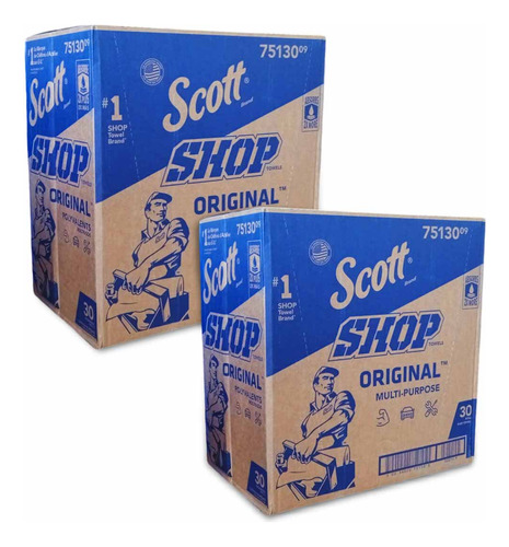 Rollo Toalla Scott Shop Absorbente Servitoalla 97103 2 Cajas