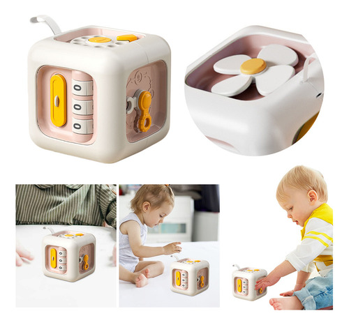 Tablero De Actividades Sensoriales Montessori Busy Cube 6 En