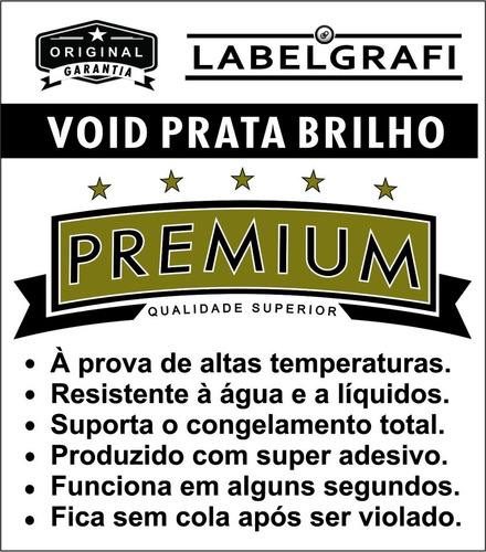 Lacre Void Prata Premium Personaliza 30x15mm 100un P/b