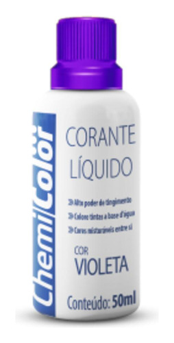 Corante Líquido 50ml Com 12 Unidades Violeta