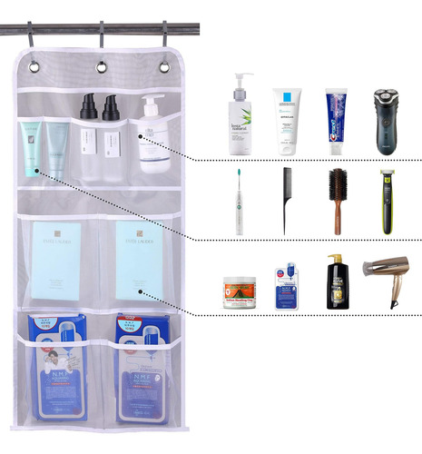 Misslo Hanging Mesh Pockets Hold Shampoo Shower Organizer Wi