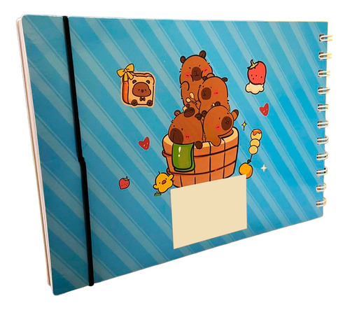 Livro De Colorir Capivara Capa Dura 98 Páginas Variados Folha Acetato Papel Gramatura Cor Azul Praia