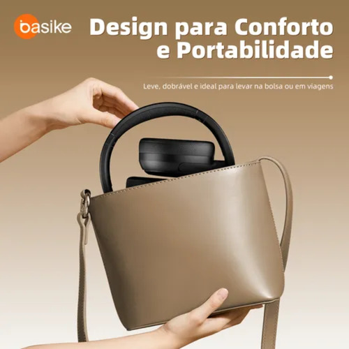 Fone De Ouvido Bluetooth 5.4 Sem Fio Com Microfone Basike
