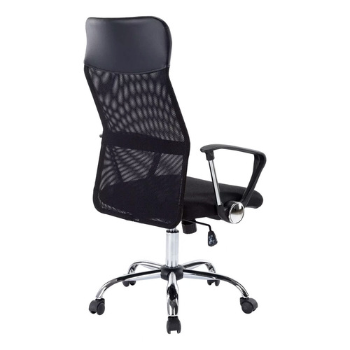 Silla De Escritorio Imback Ejecutiva Mesh Negra Con Tapizado De Mesh Y Cuero Sintético