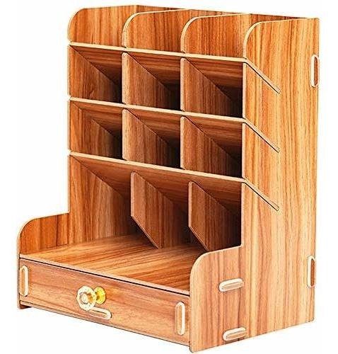 Organizador De Escritorio De Madera Ayane, Caja De Soporte D