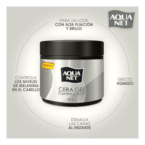 Aqua Net Cera Gel Control Canas 90g