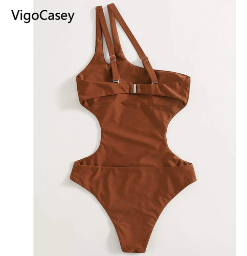 Casey 2025 Traje De Baño Sólido De Un Hombro For Mujer