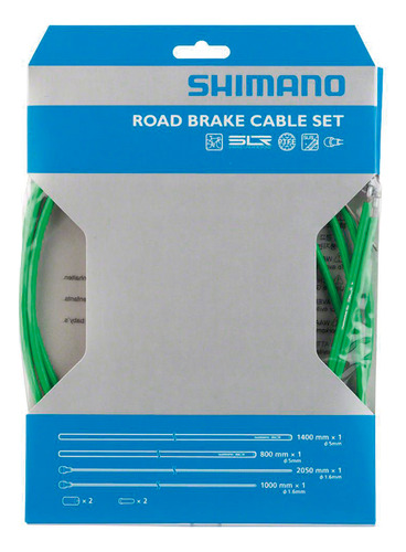 Juego Carcasa Y Cable De Freno Shimano Road Ptfe 1,6mm Verde