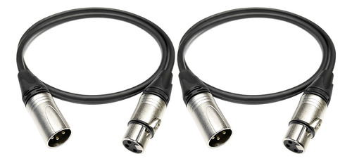 Kit 2 Cabos Dmx 10 Metros Xlr Macho / Fêmea Canon Iluminação