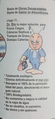Dr Bio Destapa Cañería, Tratamiento Pozo Ciegos X10 U