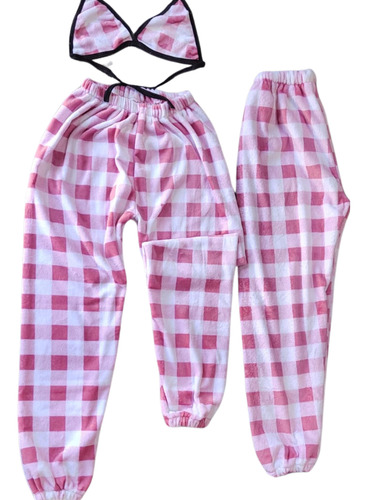 Duo De Pijama 3 Pza 2jogger, 1 Top Unitalla Franel
