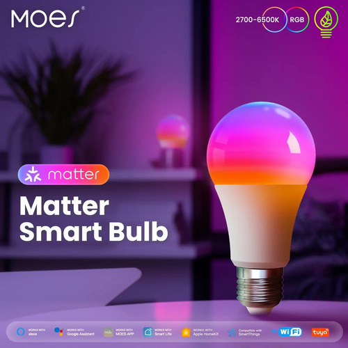 Bombilla Foco Inteligente Rgb Homekit Matter Alexa Google 9w Rgb