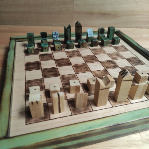 Imagen 3 de 5 de Ajedrez De Madera Realizado Artesanalmente 20x20