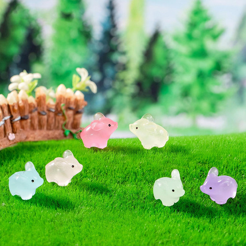 50 Uds Mini Figuritas De Animales Cerdito Amarillo Claro