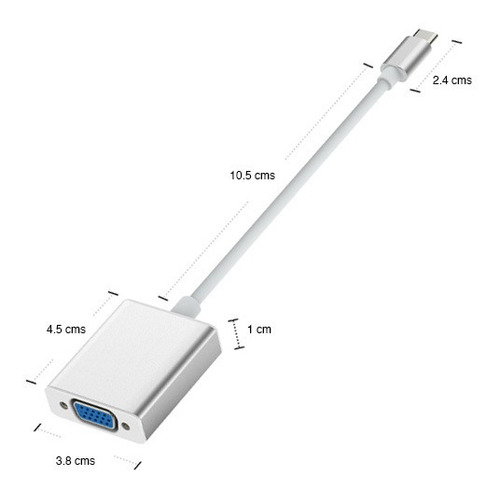 Adaptador Cable Usb C 3.1 Type C A Vga Para Mac Notebook