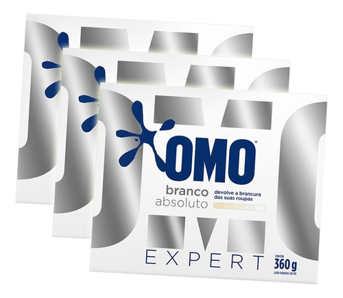 Sabão Em Pó Omo Expert Branco Absoluto Kit 3