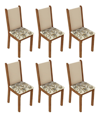 Kit 6 Sillas De Comedor 4291 Madesa Mcl Beige
