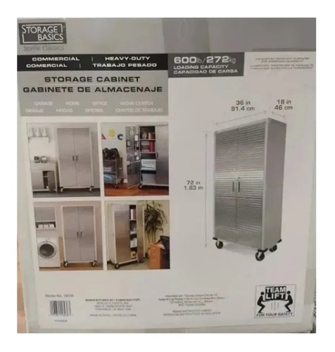 Imagen 4 de 7 de Gabinete De Almacenaje Alto Acero Inoxidable Msi
