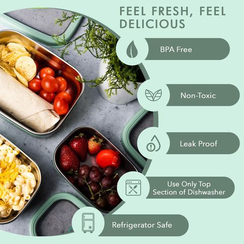 Easy Togo Paquete De 3 Recipientes Para Alimentos, Recipient