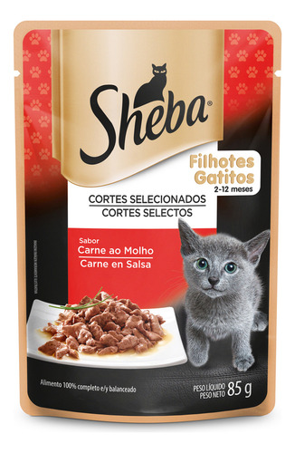 Sheba Alimento Húmedo Para Gatito Carne Sobre 85 G