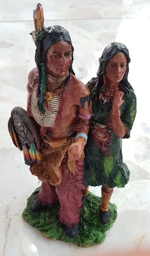 Pareja Indios Apaches Resina Artesania Mexicana 02