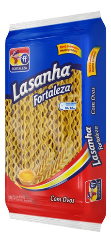 Massa de Sêmola com Ovos para Lasanha Fortaleza Pacote 500g