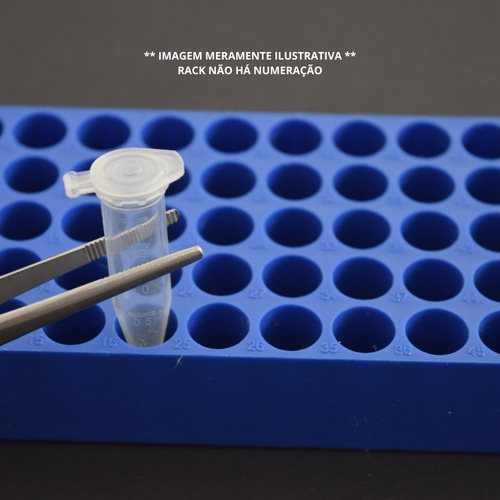 Rack Dupla Face P/ 96 Microtubos 0,5 A 2ml Autoclavável
