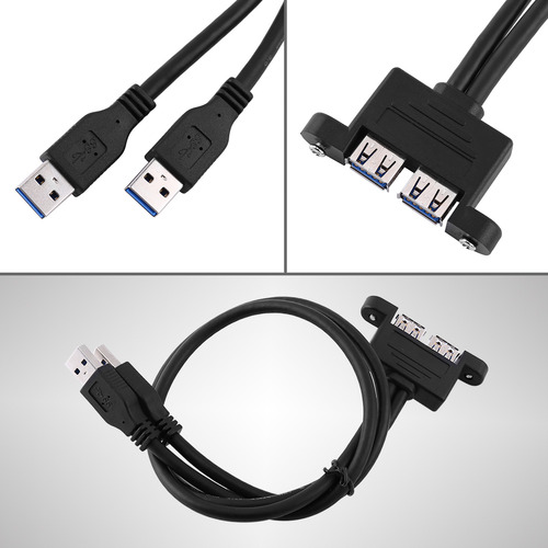 Cable De Doble Extensión Combinado Usb 3.0 A Hembra